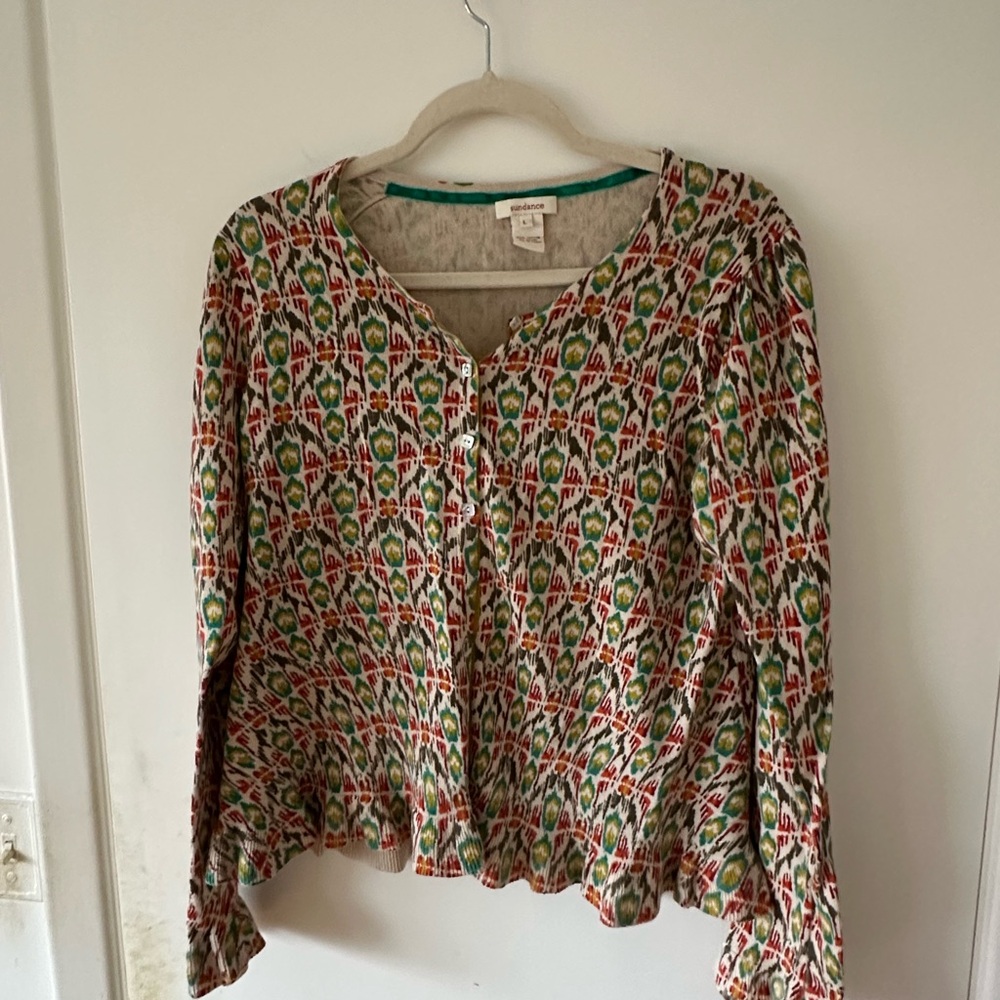 Colorful Patterned Buttoned Cardigan